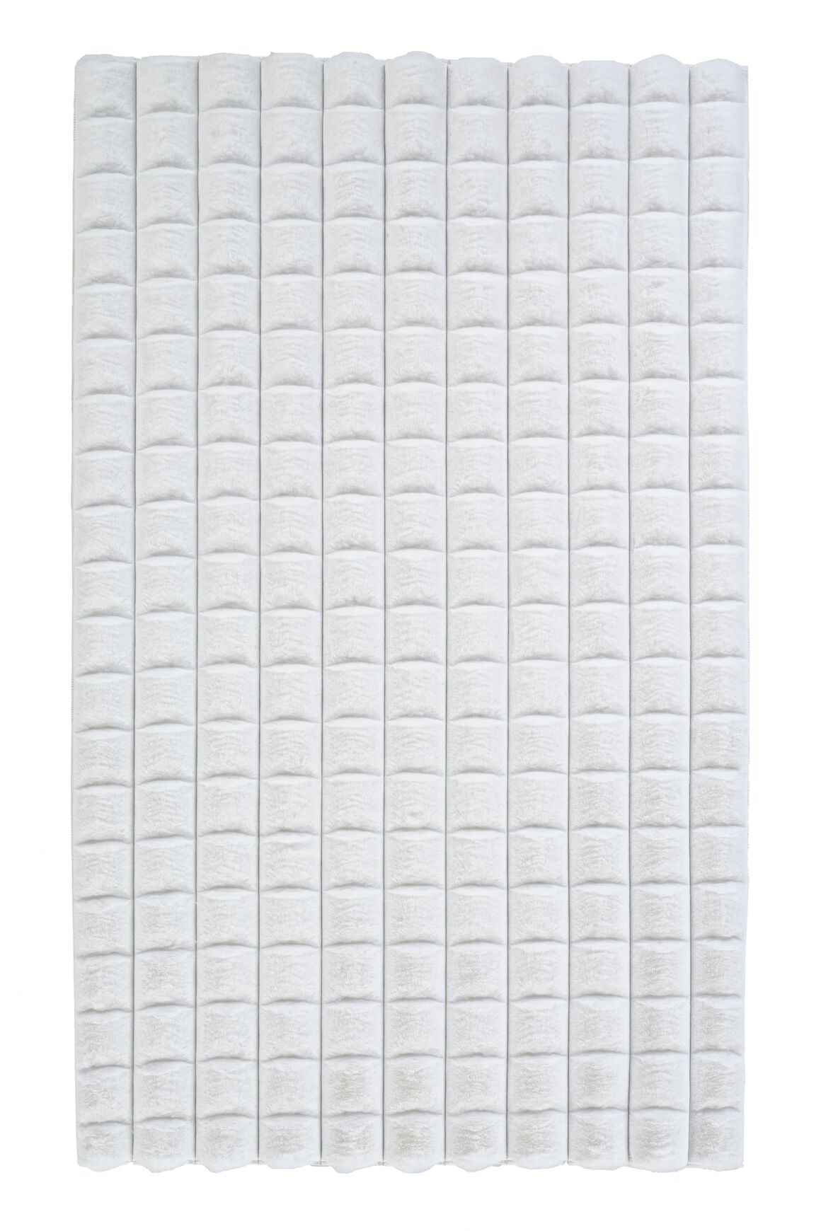 Diamante 7001 Beyaz - Yumuşak Peluş Halı | Kaymaz Yıkanabilir Halı